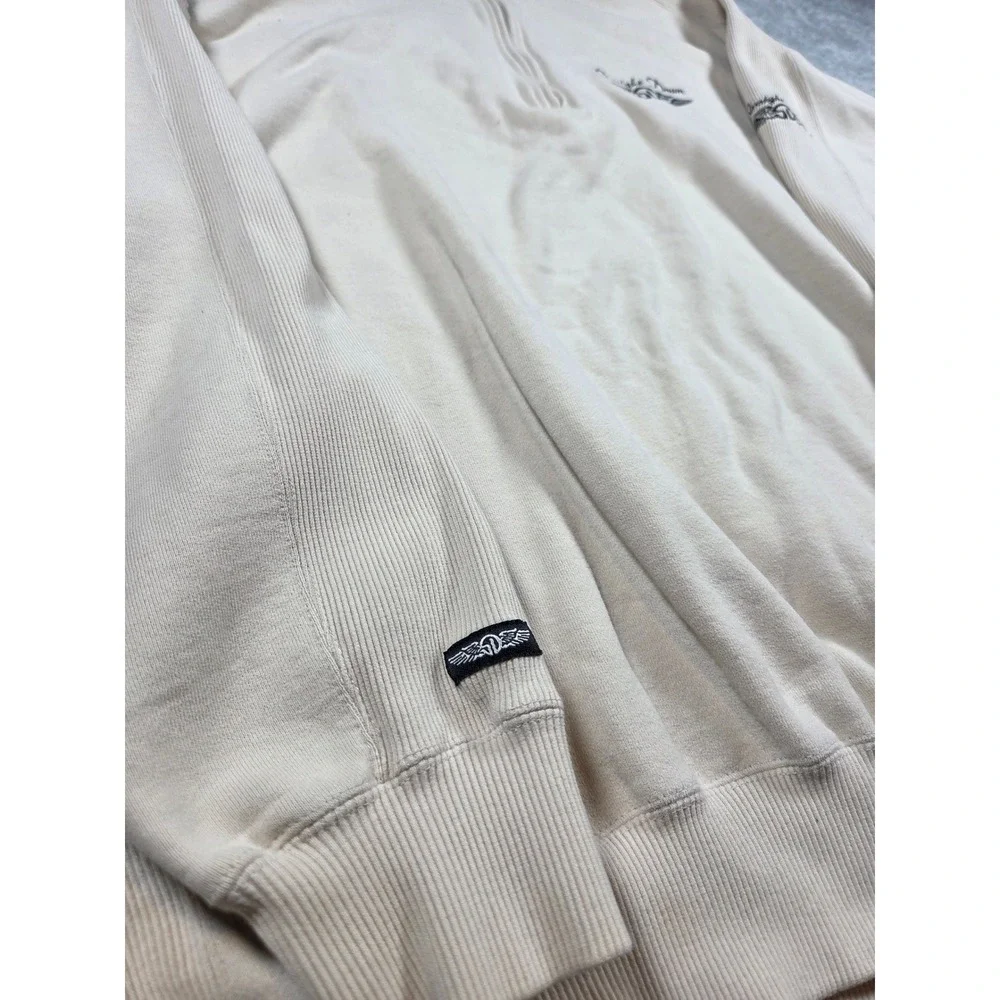 Straight Down Quarter‎ Zip XXL Cream Mens Golf Tips Magazine Ribbed Pullover